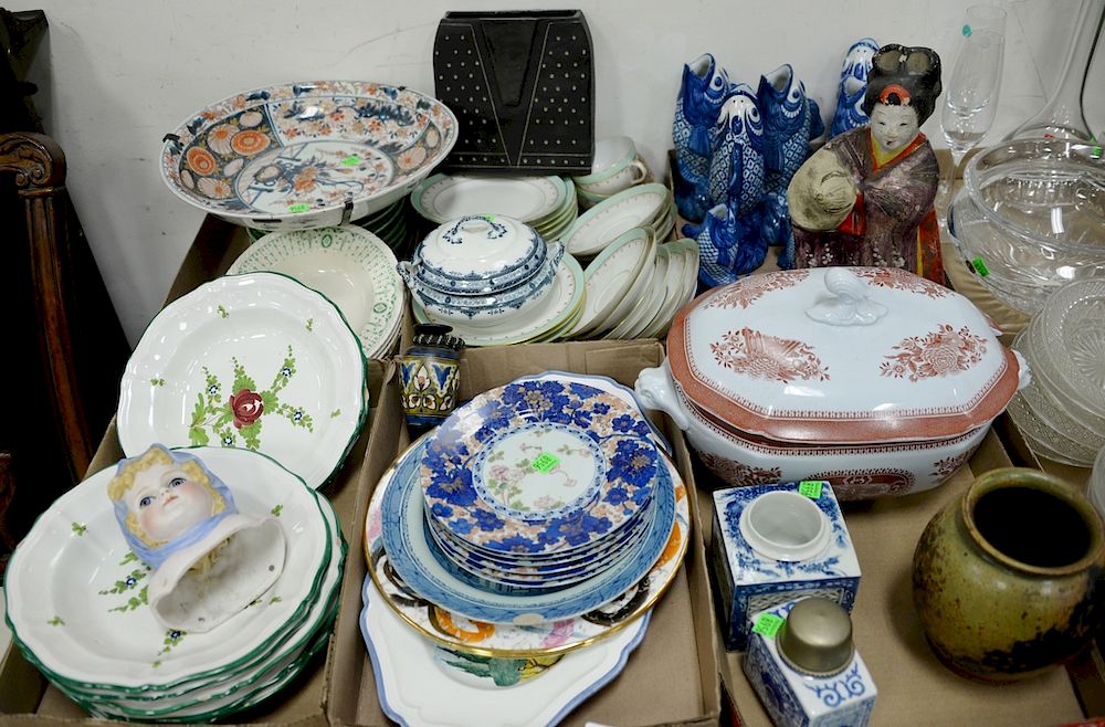 Appraisal: Six tray lots to include Henri Bendel Italian bowl Imari