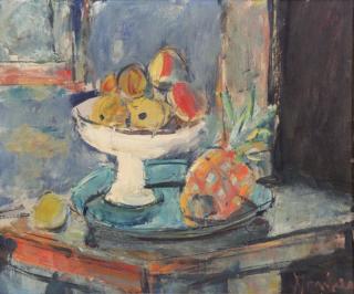 Appraisal: MENKES Sigmund Oil on Canvas Still Life with Fruit Signed