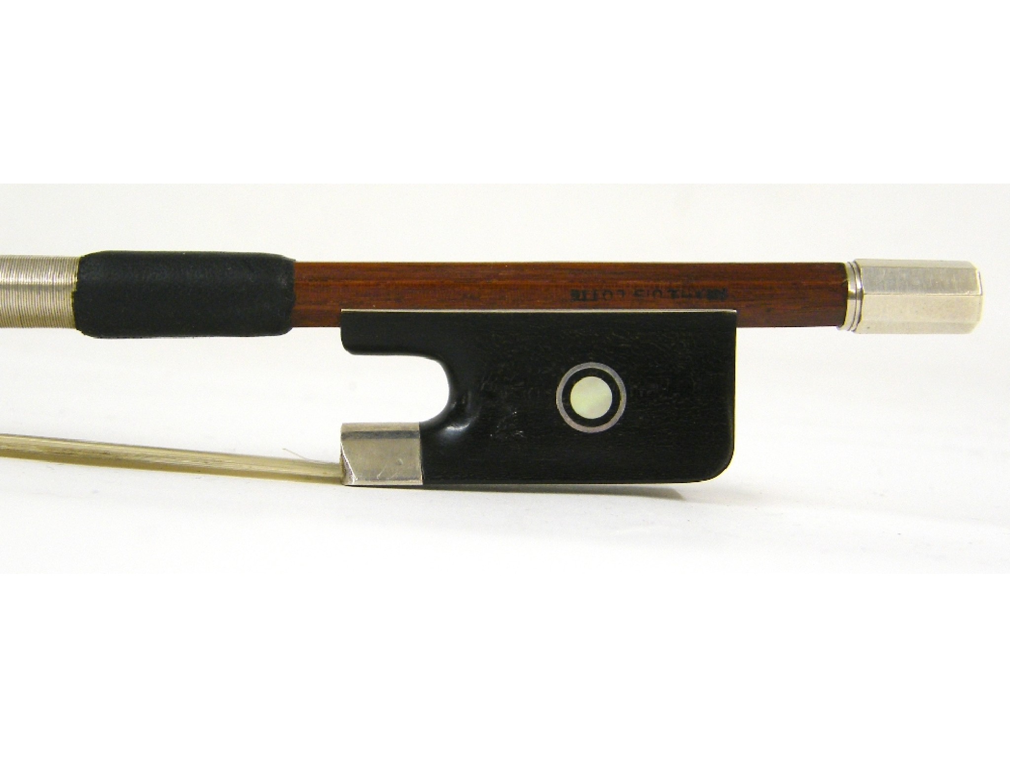 Appraisal: French silver mounted violin bow by and stamped Francois Lotte