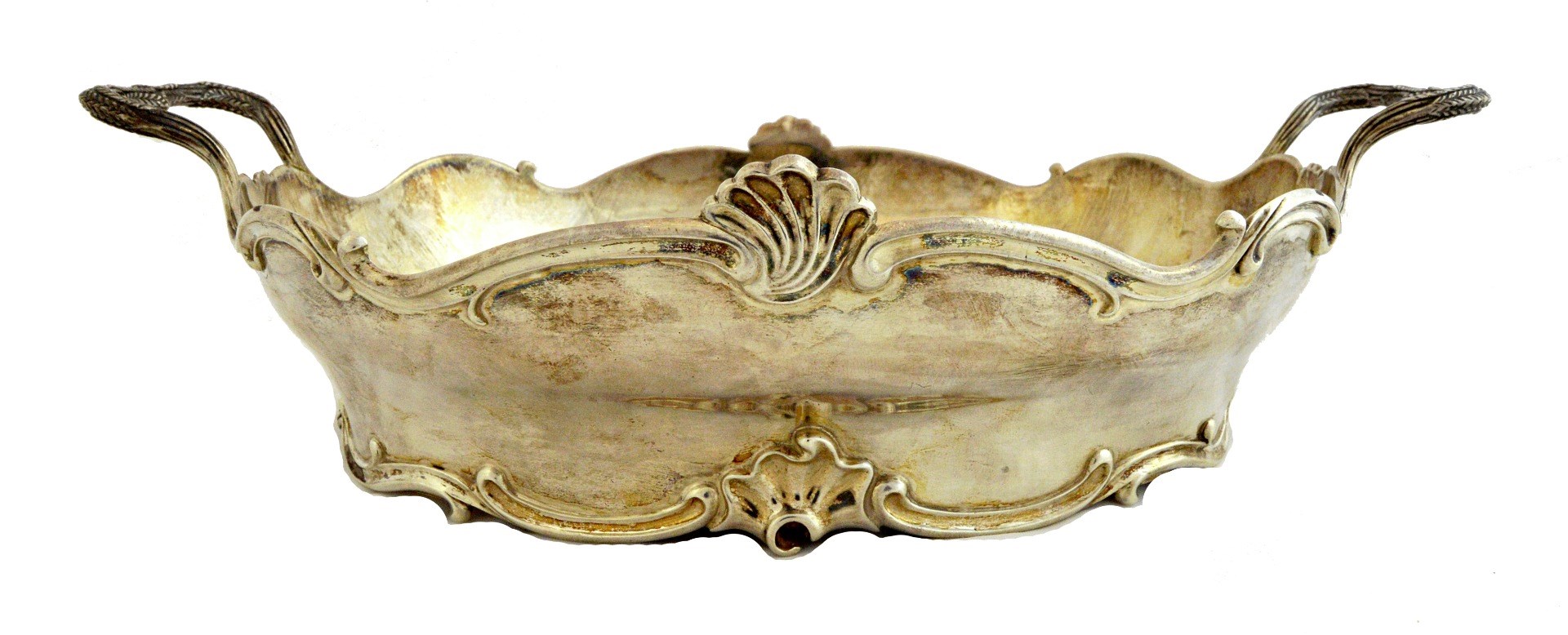 Appraisal: A Dutch silver basket of twin handled oval form with