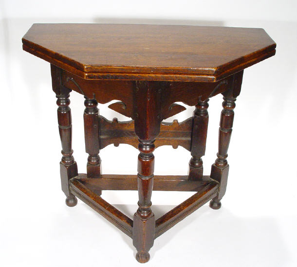 Appraisal: Victorian Oak octagonal folding topped occasional table cm high cm