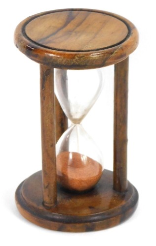 Appraisal: A thC treen sand glass egg timer from Eldridge London