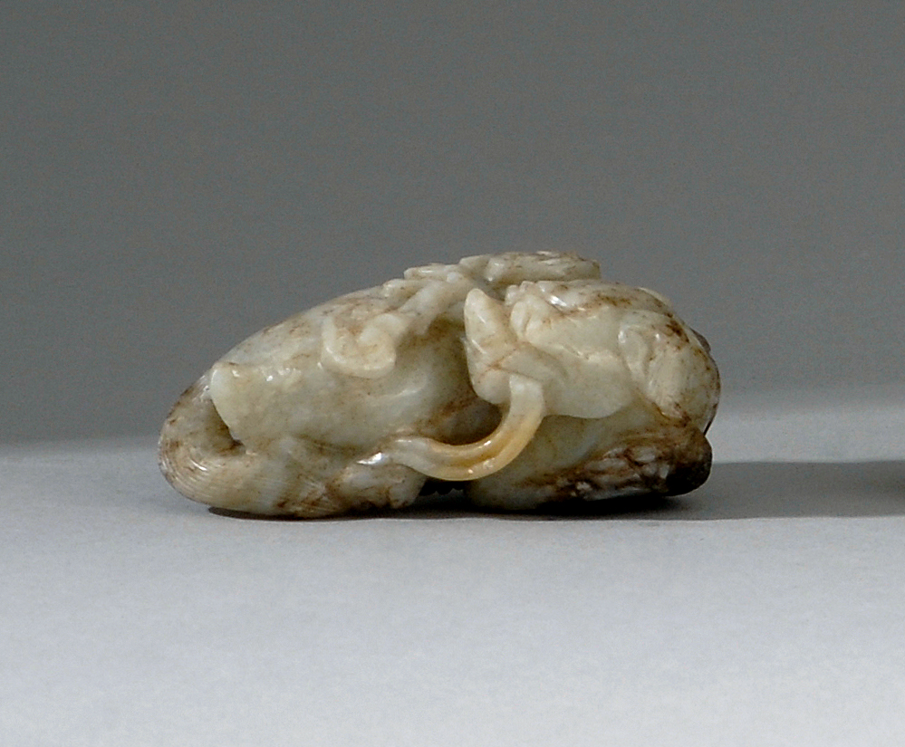 Appraisal: GRAY JADE CARVING th th CenturyIn the form of a