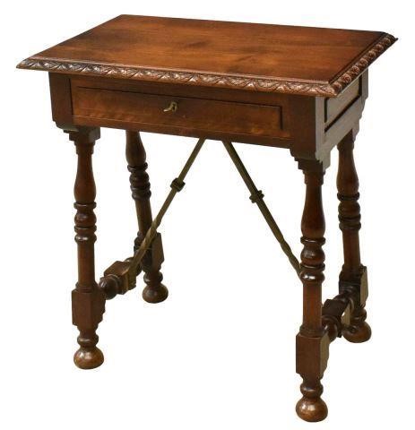 Appraisal: Spanish Baroque style walnut side table early th c tabletop