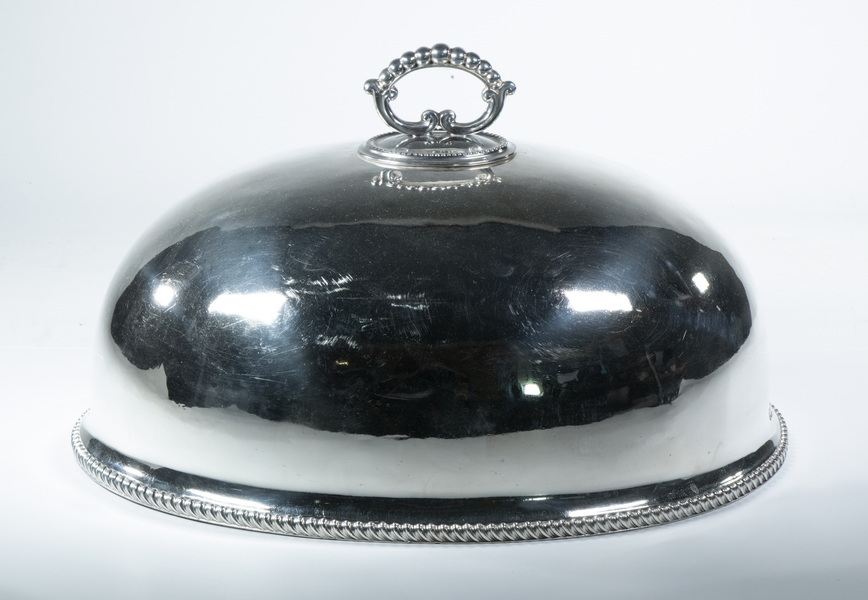 Appraisal: VICTORIAN SILVER-PLATE FOOD DOME Late th c Oval Meat Dome