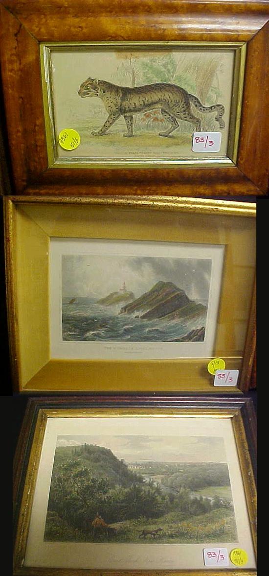 Appraisal: Three th C framed engravings including 'East Rock New Haven''