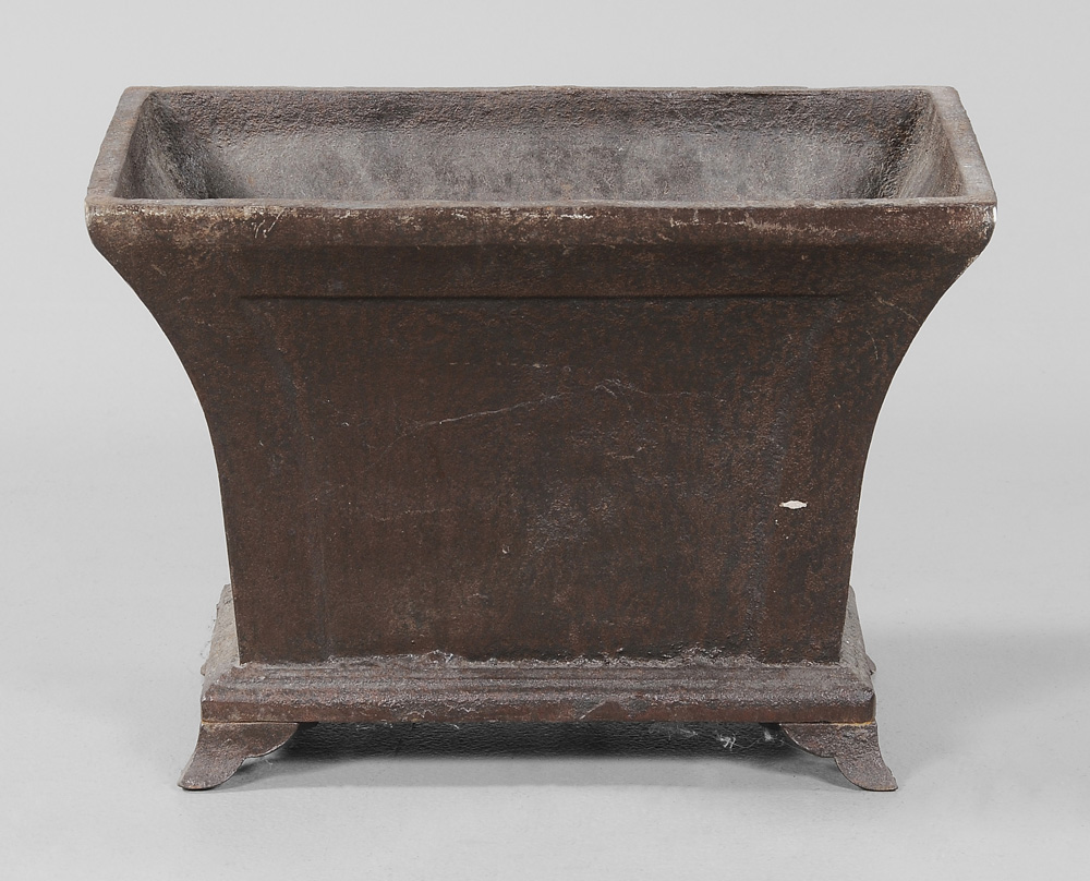 Appraisal: Cast Iron Planter modern flared form with bracket feet x