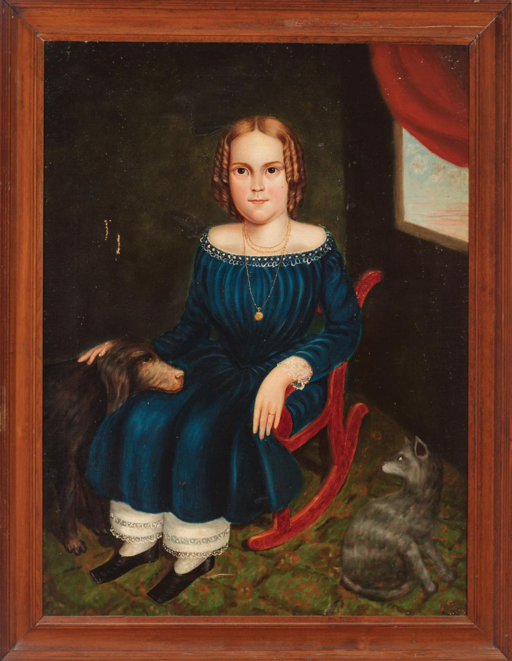 Appraisal: American School mid- th c Portrait of a Girl in