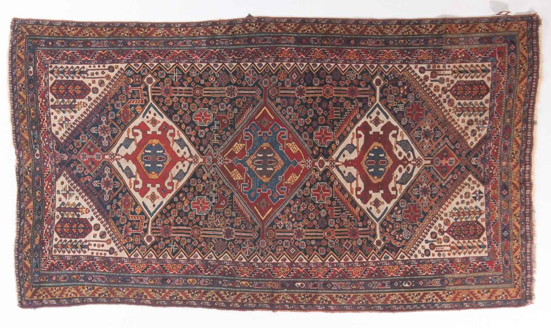 Appraisal: Antique Kashkai rug approx x Persia circa Condition End and