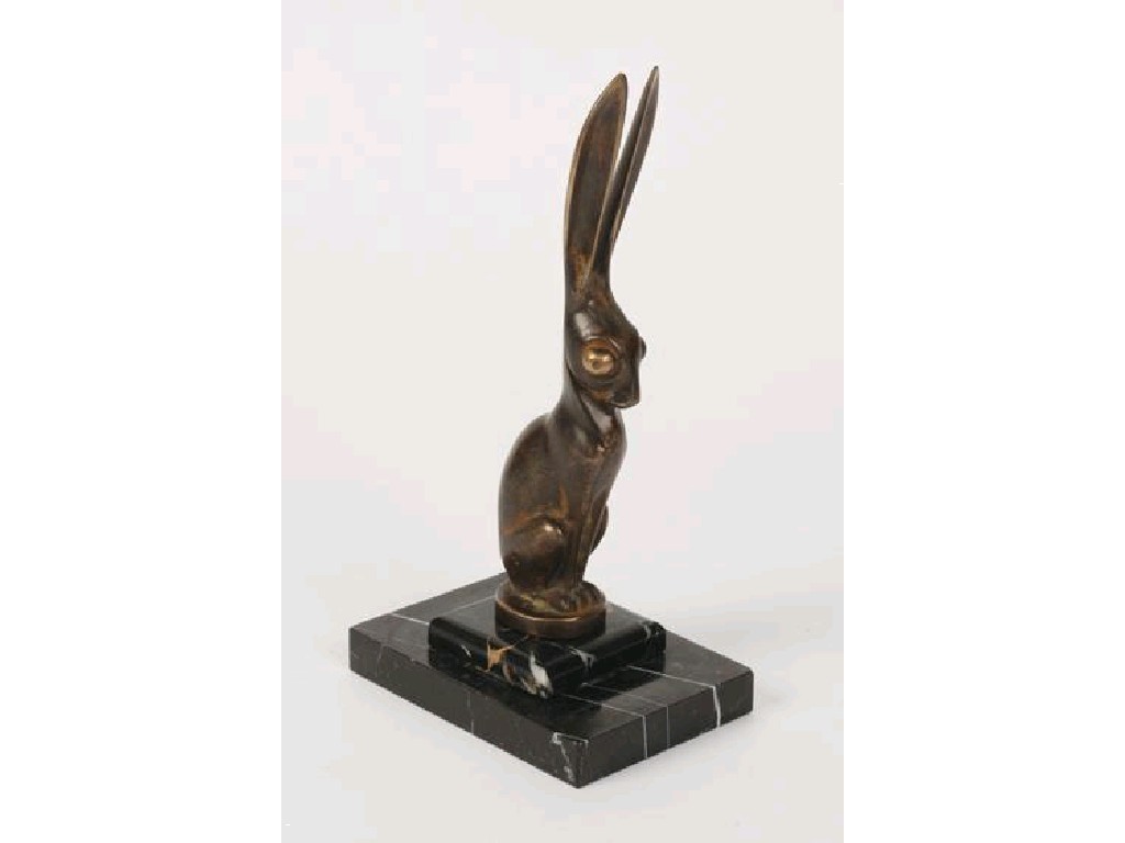 Appraisal: ANDRE BECOUEREL A BRONZE SCULPTURE OF A LONG EARED HARE