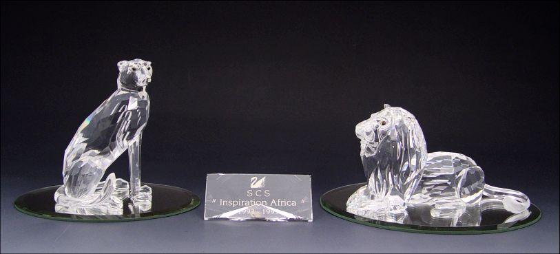 Appraisal: SWAROVSKI CRYSTAL AFRICAN BIG CATS ''African Wildlife'' Cheetah '' and