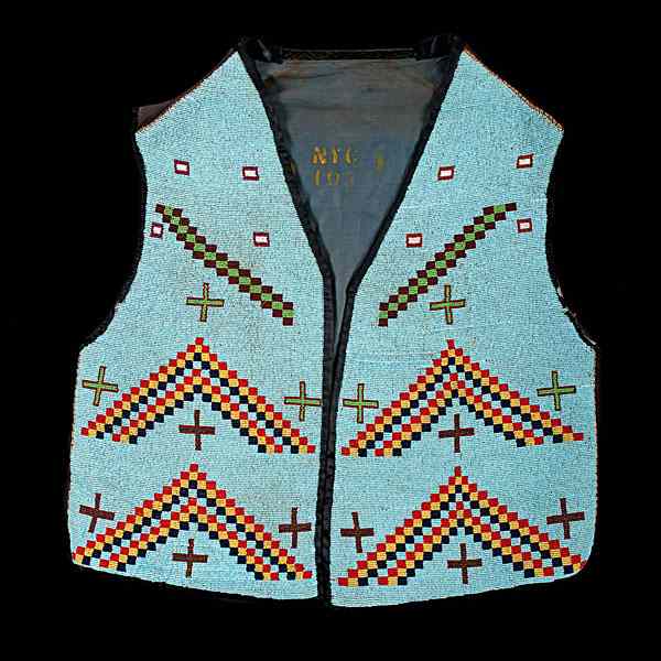 Appraisal: Blackfoot Beaded Vest thread-sewn and beaded using colors of light