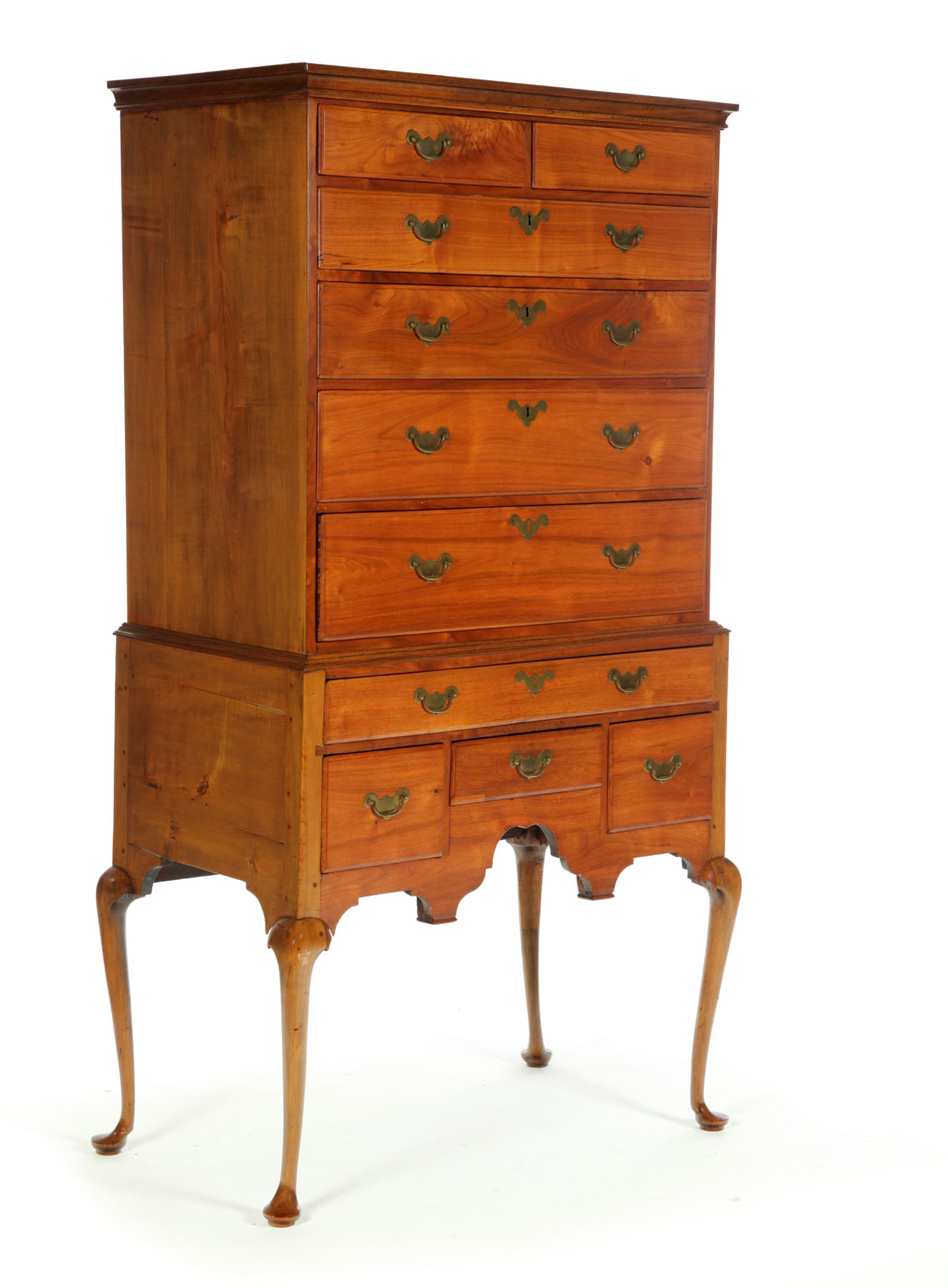 Appraisal: QUEEN ANNE HIGH CHEST OF DRAWERS New England nd half-