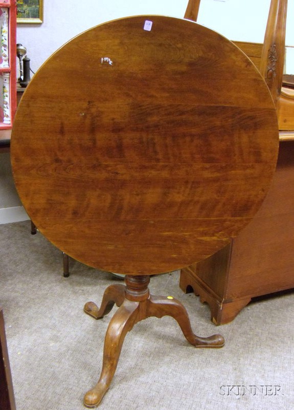 Appraisal: Chippendale Cherry Tilt-top Tea Table DIAMETER HEIGHT