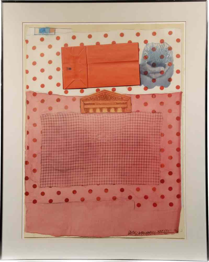 Appraisal: LITHO WITH APPLIQUE - 'Artists Rights Today' by Robert Rauschenberg