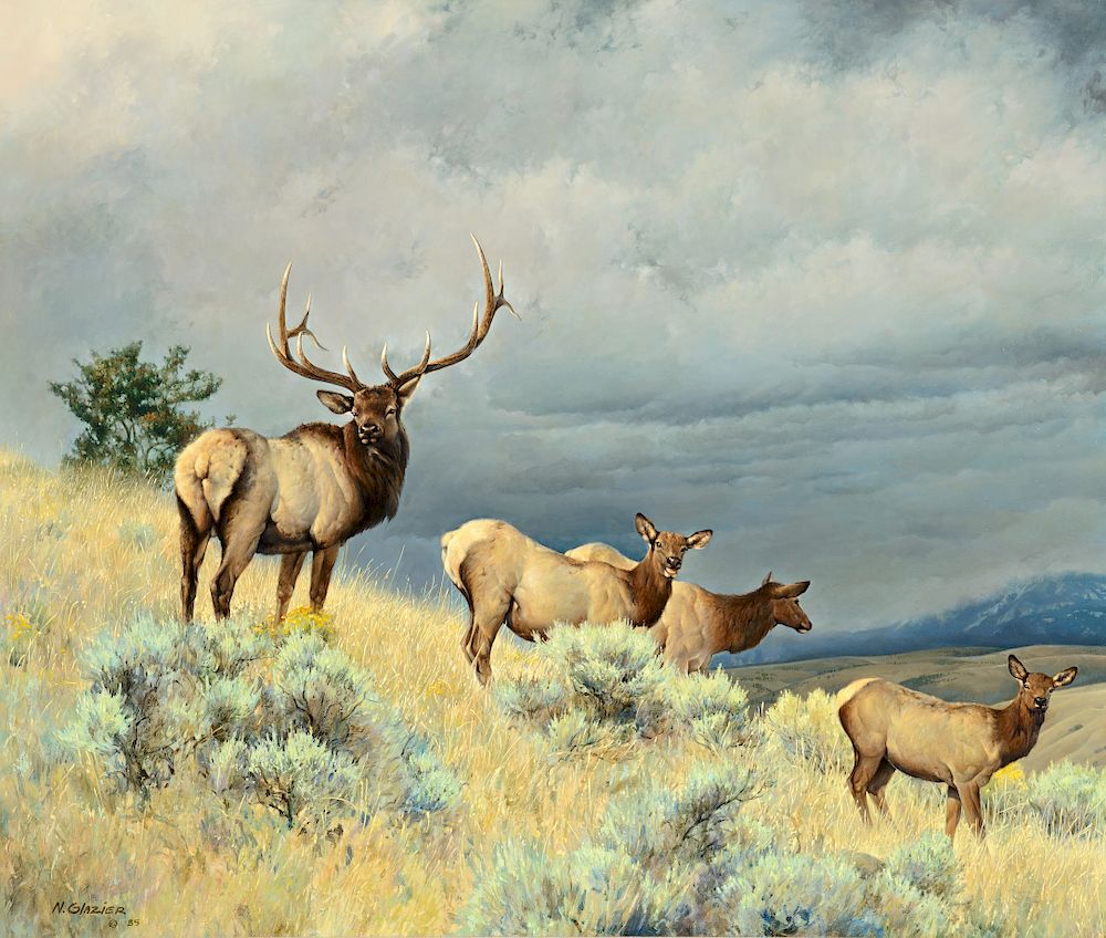 Appraisal: Nancy Glazier b Elk Family Exclusive on Bidsquare NANCY GLAZIER