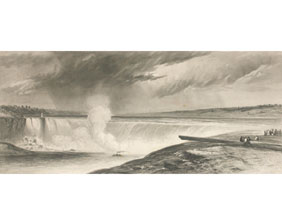 Appraisal: Engraving Niagara Falls from a painting by J Hamilton and