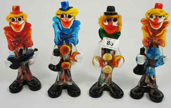 Appraisal: Tray of 's Murano Glass Clowns