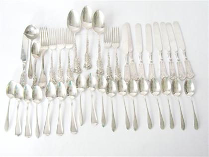 Appraisal: Group of sterling silver flatwareVarious makers and patterns Comprising serving