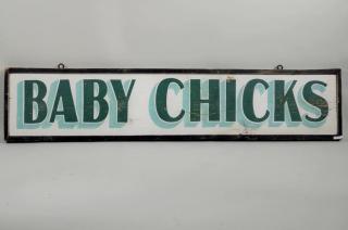 Appraisal: Folk Art Baby Chicks Painted Trade Sign Folk Art Baby