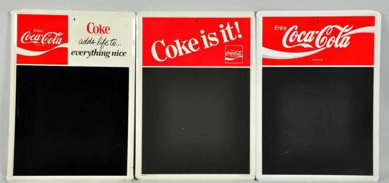 Appraisal: Lot of s Tin Coca-Cola Menu Boards Description All very