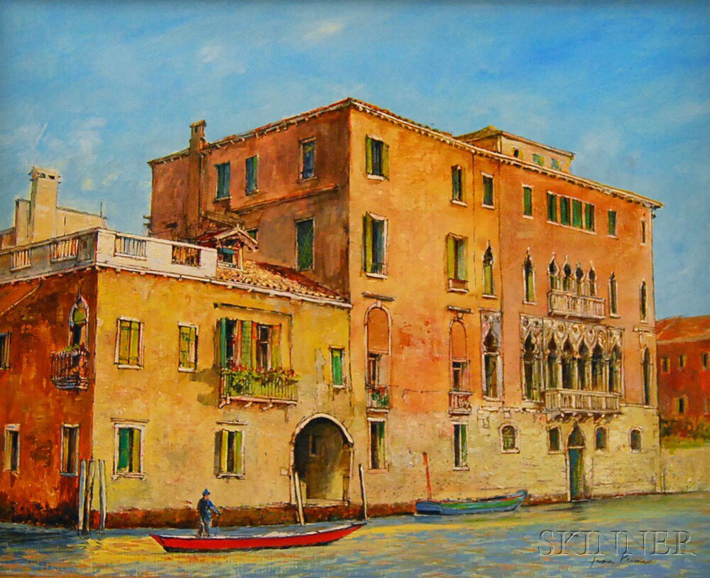 Appraisal: Jean Keime French b Venetian Canal Scene Signed l r