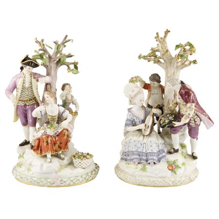 Appraisal: Pair of Meissen Porcelain Figural Groups Estimate -