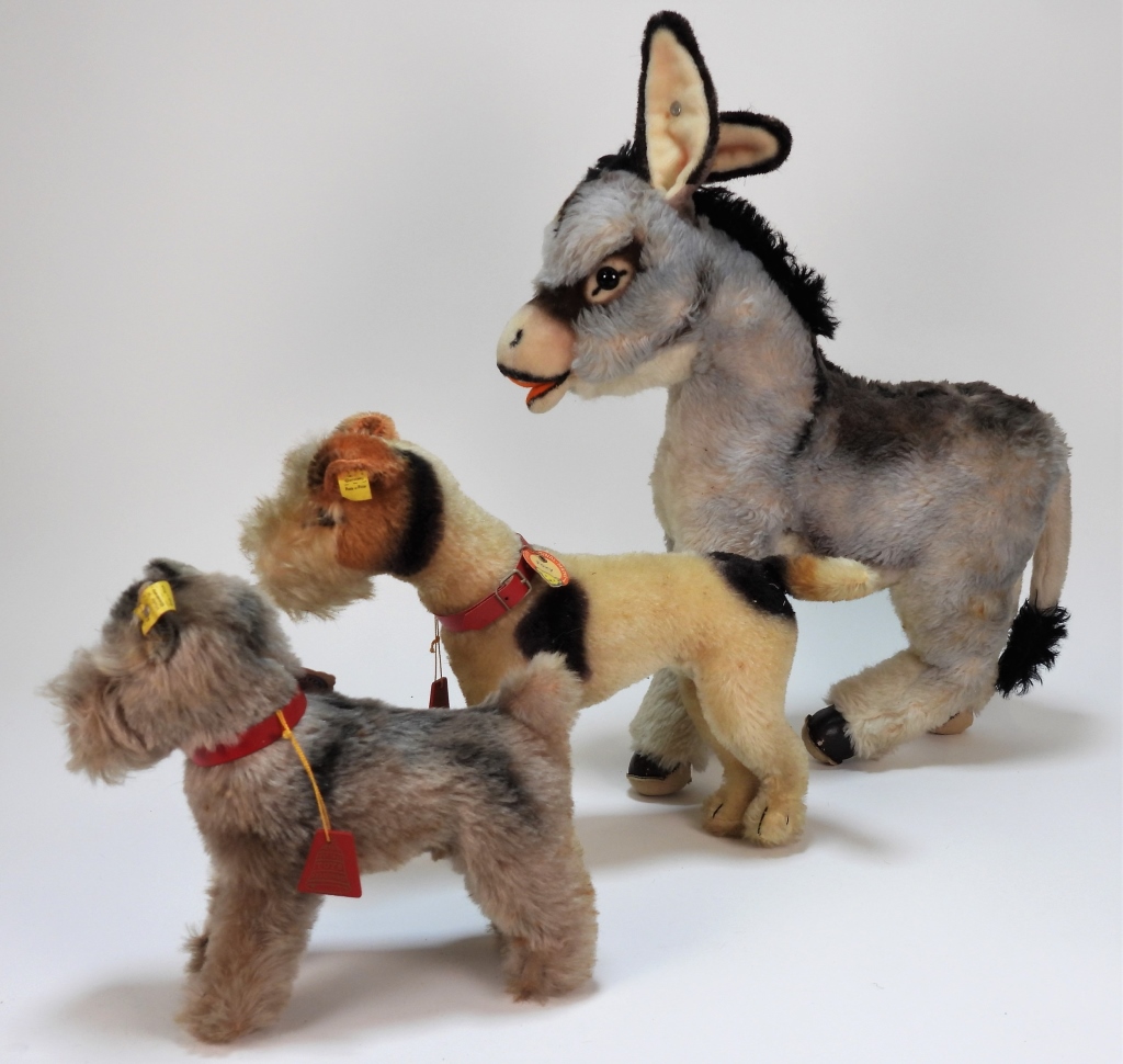 Appraisal: PC STEIIF DOG DONKEY STUFFED ANIMAL COLLECTION Germany th CenturyIncludes