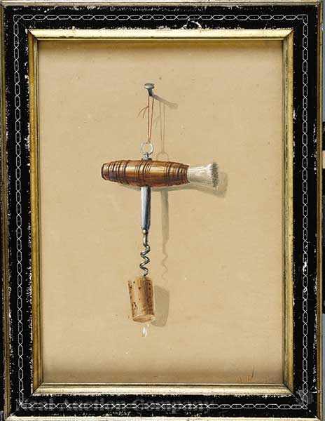 Appraisal: Achille Perelli American New Orleans - Wine Corkscrew watercolor and