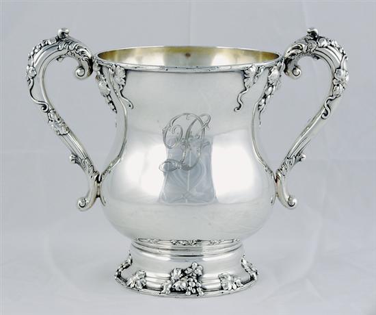 Appraisal: Frank Smith sterling double-handled urn early th century acanthus-and-grapevine laden