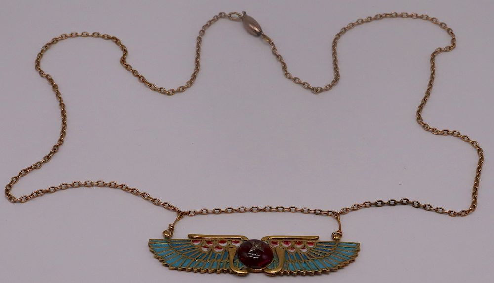 Appraisal: JEWELRY Egyptian Revival kt Gold Pendant Egyptian Revival kt yellow