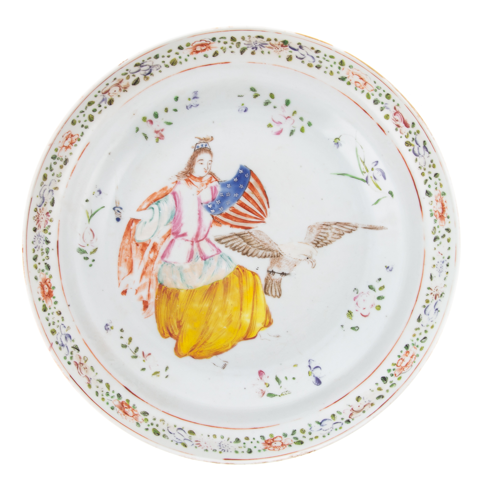 Appraisal: RARE PATRIOTIC APOTHEOSIS OF WASHINGTON LARGE DISH Guangxu Era American