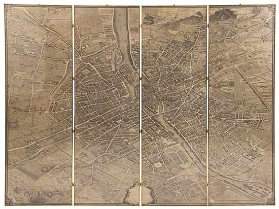 Appraisal: Monumental Turgot bird's-eye view map of Paris after Louis Bretez