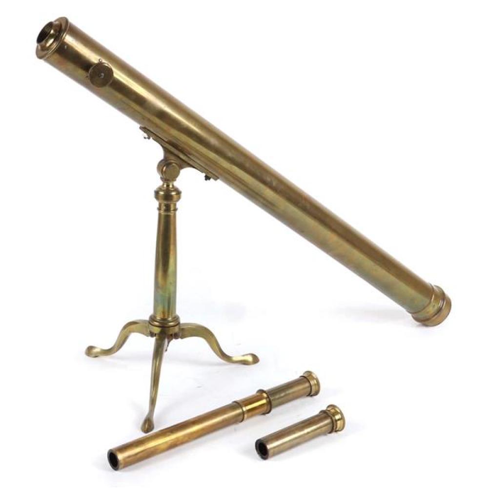 Appraisal: ANTIQUE BRASS TERRESTRIAL TELESCOPE CA BY J B DANCER MANCHESTER