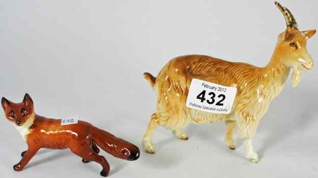 Appraisal: Beswick Goat horn ear and leg restuck and Fox tail