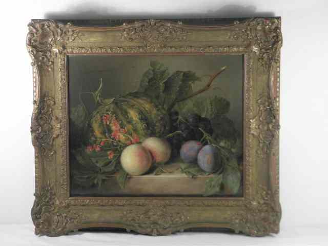 Appraisal: An early th century oil on canvas fruit still life