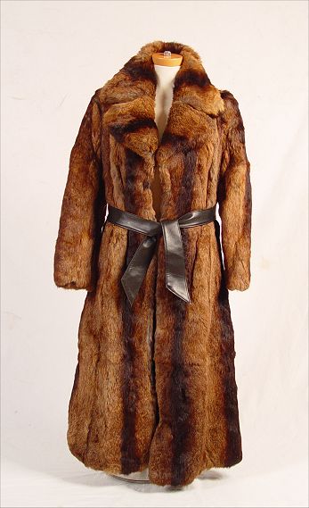 Appraisal: FULL LENGTH NATURAL RABBIT FUR COAT Shades of brown rabbit