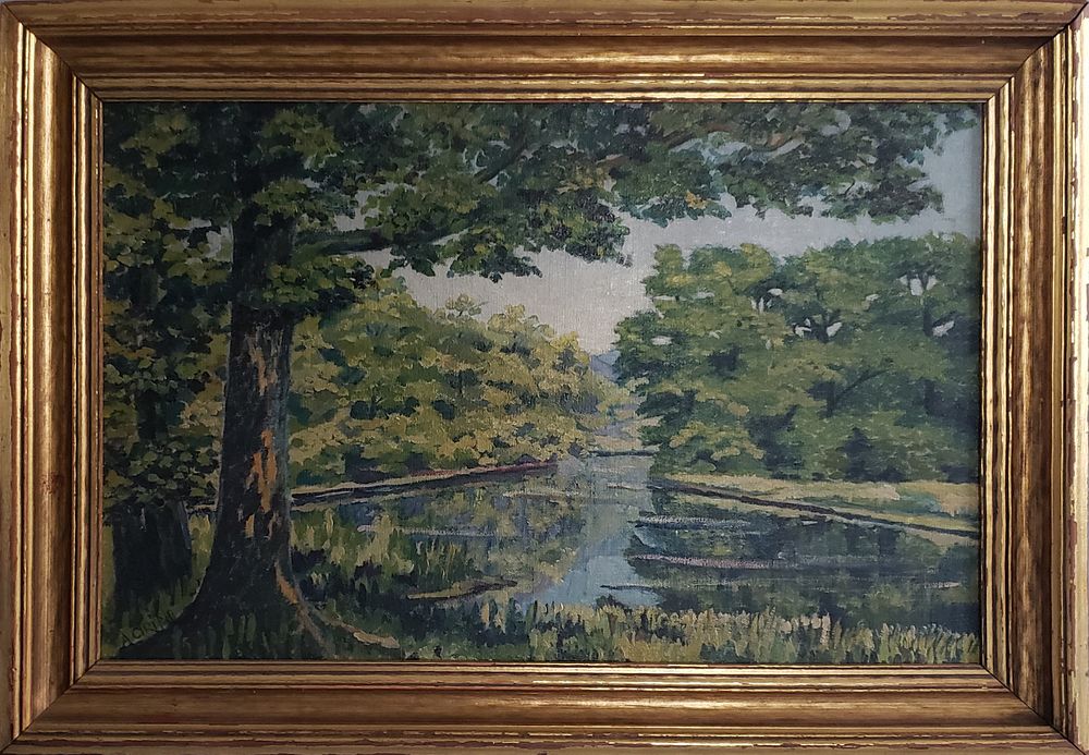 Appraisal: Antonio Cirino Oil on Board Summer River Landscape Antonio Cirino