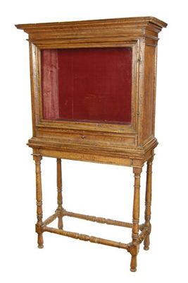 Appraisal: An Italian walnut cabinet on stand the moulded cornice above