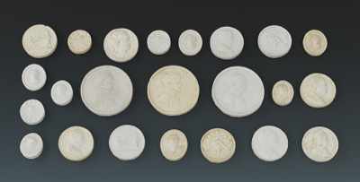 Appraisal: A Collection of Twenty-Three Grand Tour Plaster Medallions Ranging in