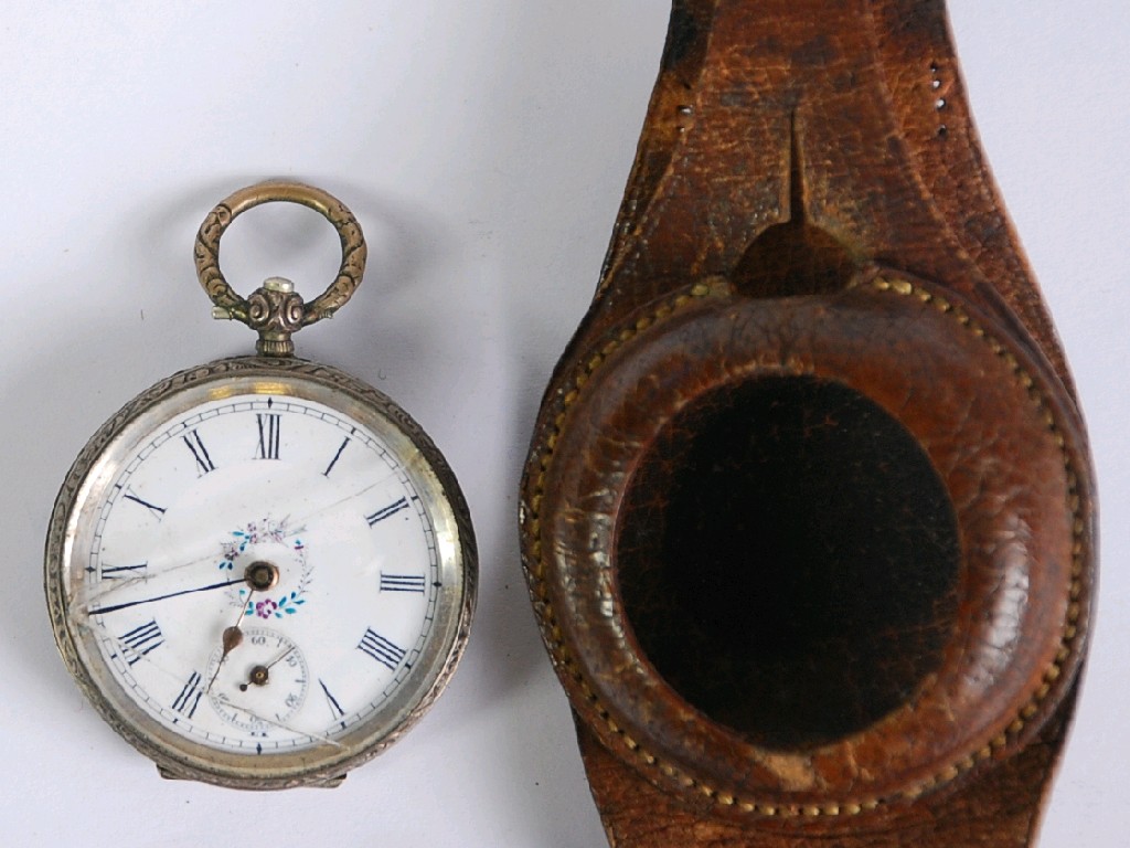 Appraisal: LADY'S ENGRAVED CONTINENTAL SILVER POCKET WATCH with Swiss keywind movement