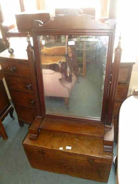 Appraisal: A VICTORIAN MARBLE TOP DRESSING TABLE with raised mirror back