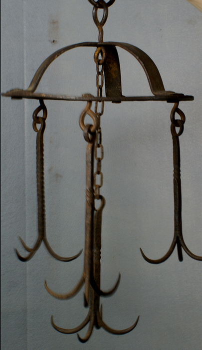 Appraisal: Wrought iron hanging hooks d h Estimate -