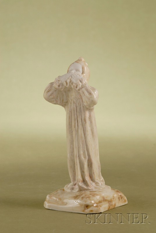 Appraisal: Mougin Porcelain Figure of a Yawning Child Marked Mougin Nancy