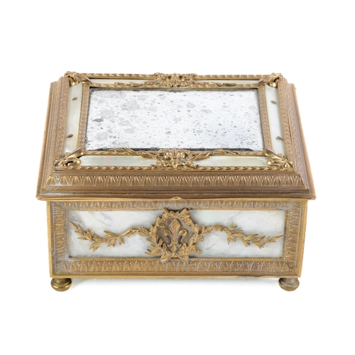 Appraisal: A Palais Royal brass and mother of pearl jewel casket