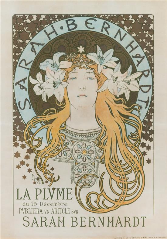 Appraisal: Sale Lot Alphonse Mucha Czech - Sarah Bernhardt La Plume