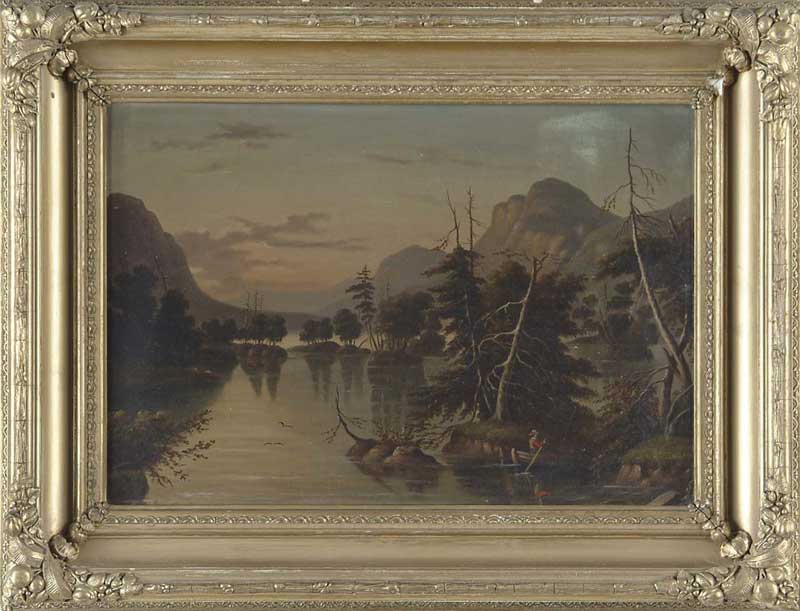 Appraisal: SIGNED American Late th Century HUDSON RIVER LANDSCAPE Oil on