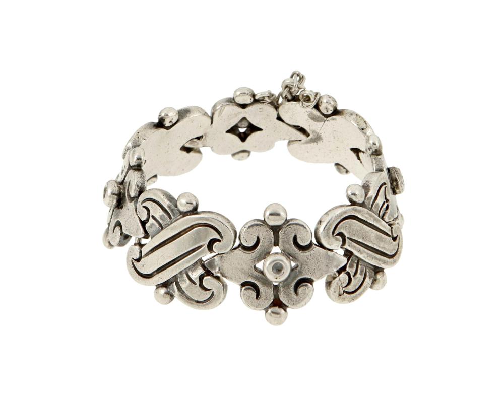 Appraisal: A Hector Aguilar sterling silver bracelet Hector Aguilar - Circa