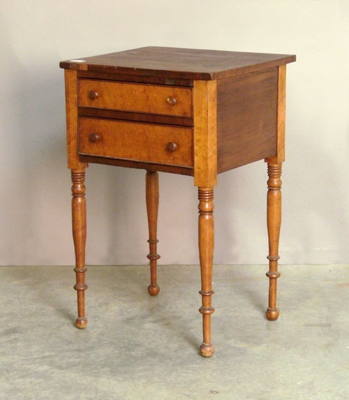 Appraisal: Sheraton two drawer work stand th c h w