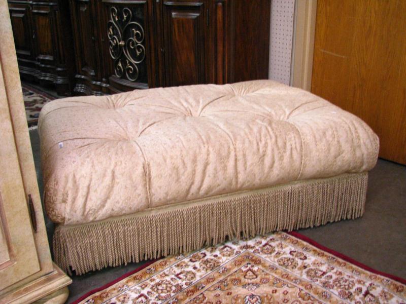 Appraisal: Cocktail Ottoman tufted with fringe